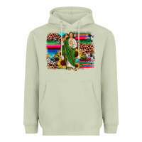 Matcha san judas leopard cowhide sunflower background Heavyweight Hoodie - JahusDesignShop