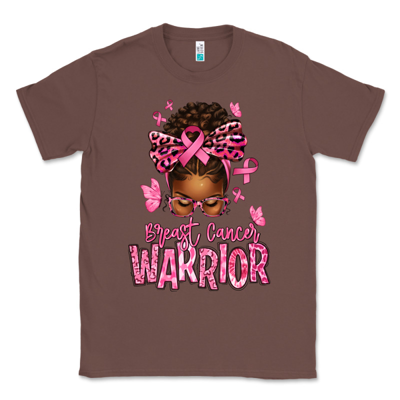 Brest Cancer Warrior Afro Messy Bun Classic Tee by texasbilliewilder | Teevron