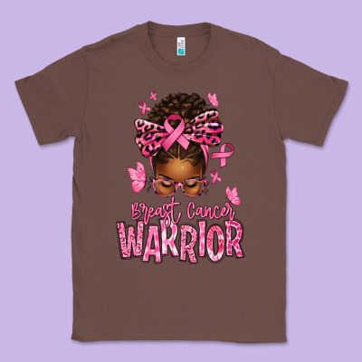 Brest Cancer Warrior Afro Messy Bun Classic Tee Designed By Texasbilliewilder