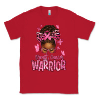 Red brest cancer warrior afro messy bun Classic Tee - texasbilliewilder