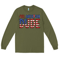 Army Green all american dude Long Sleeve Tee - Zillion Design Studio