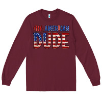Burgundy all american dude Long Sleeve Tee - Zillion Design Studio