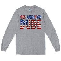 Heather Grey all american dude Long Sleeve Tee - Zillion Design Studio