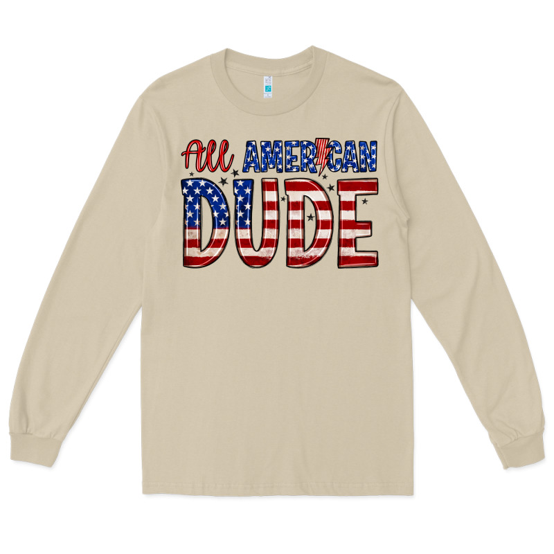 All American Dude Long Sleeve Tee by Zillion Design Studio | Teevron