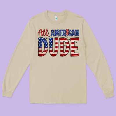 All American Dude Long Sleeve Tee Designed By Zillion Design Studio