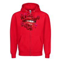 Red kiss me back Zipper Hoodie - FaDigitalArtStudio