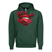 Sports Green kiss me back Zipper Hoodie - FaDigitalArtStudio