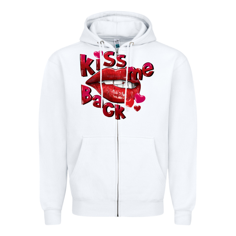 Kiss Me Back Zipper Hoodie by FaDigitalArtStudio | Teevron