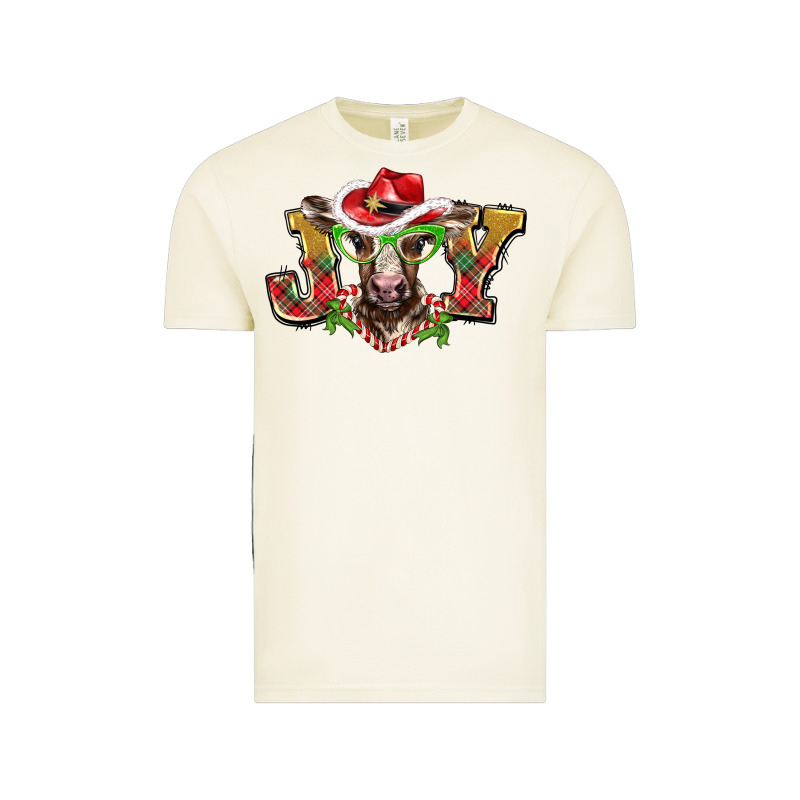 Christmas Joy Baby Cow Vintage Tee by BarkalooDesign | Teevron