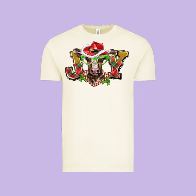 Christmas Joy Baby Cow Vintage Tee Designed By Barkaloodesign