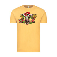 Vintage Mustard christmas joy baby cow Vintage Tee - BarkalooDesign