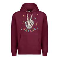 Burgundy wife life Premium Hoodie - MaliasSmallBusiness