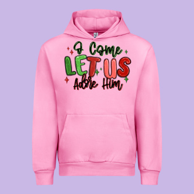 O Come Let Us Adore Him Christmas Urban Hoodie Designed By Maliassmallbusiness