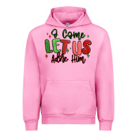 Fuchsia Pink o come let us adore him christmas Urban Hoodie - MaliasSmallBusiness