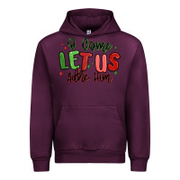 Mauve Wine o come let us adore him christmas Urban Hoodie - MaliasSmallBusiness