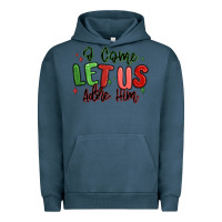 Pigment Midnight Navy o come let us adore him christmas Urban Hoodie - MaliasSmallBusiness