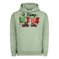 Pigment Oil Green o come let us adore him christmas Urban Hoodie - MaliasSmallBusiness