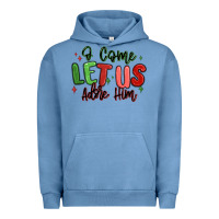 Pigment Pebble Blue o come let us adore him christmas Urban Hoodie - MaliasSmallBusiness
