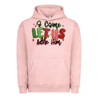 Pigment Salmon o come let us adore him christmas Urban Hoodie - MaliasSmallBusiness