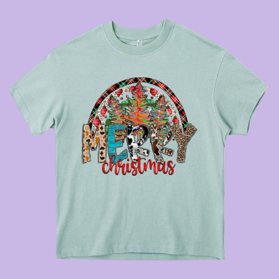 Merry Christmas Heavy Core Tee Designed By Cowhidedigitalart