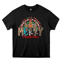 Black Merry Christmas Heavy Core Tee - CowhideDigitalArt