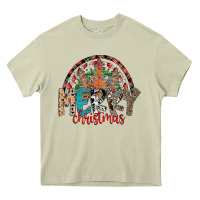 Mossy Merry Christmas Heavy Core Tee - CowhideDigitalArt