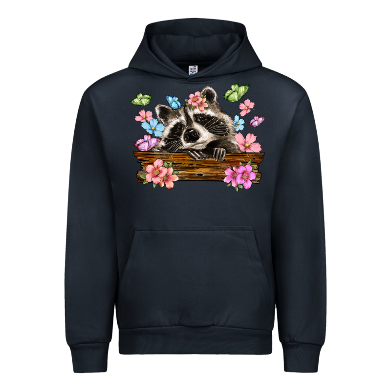 Raccoon With Flowers Urban Hoodie by MaliasSmallBusiness | Teevron