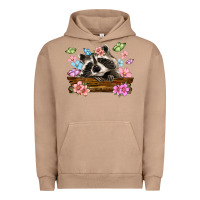 Pigment Burro raccoon with flowers Urban Hoodie - MaliasSmallBusiness