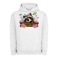 Pigment Lunar Rock raccoon with flowers Urban Hoodie - MaliasSmallBusiness