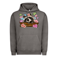 Pigment Tornado raccoon with flowers Urban Hoodie - MaliasSmallBusiness