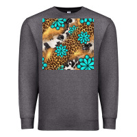 Charcoal Heather western turquoise gemstone seamless pattern Premium Sweatshirt - BundleAndBundleShop
