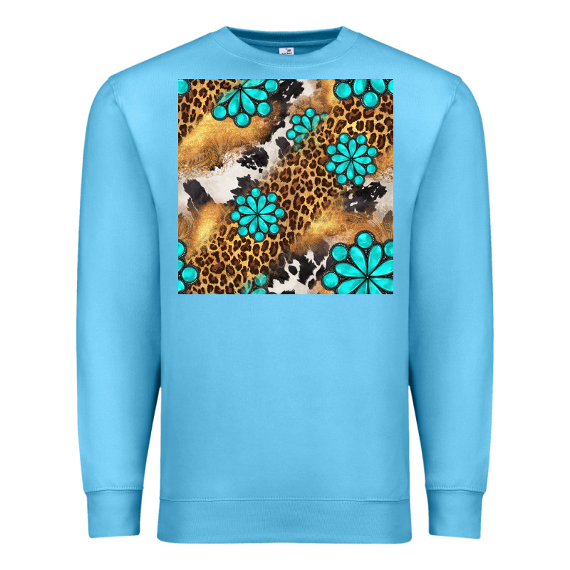 Western Turquoise Gemstone Seamless Pattern Premium Sweatshirt by BundleAndBundleShop | Teevron