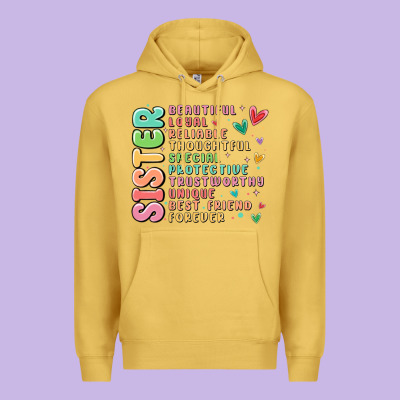 Sister Beautiful Loyal Reliable Premium Hoodie Designed By Maliassmallbusiness