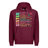 Burgundy sister beautiful loyal reliable Premium Hoodie - MaliasSmallBusiness