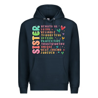 Navy sister beautiful loyal reliable Premium Hoodie - MaliasSmallBusiness