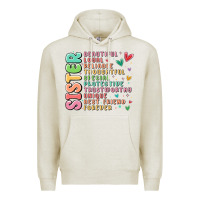 Oatmeal Heather sister beautiful loyal reliable Premium Hoodie - MaliasSmallBusiness