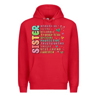 Red sister beautiful loyal reliable Premium Hoodie - MaliasSmallBusiness