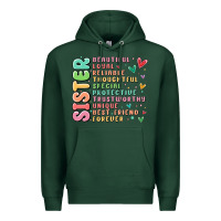 Sports Green sister beautiful loyal reliable Premium Hoodie - MaliasSmallBusiness