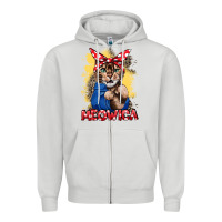 Dove Grey Meowica 4th of july Zipper Hoodie - CowGirlArtShop