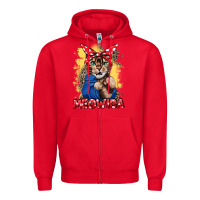 Red Meowica 4th of july Zipper Hoodie - CowGirlArtShop