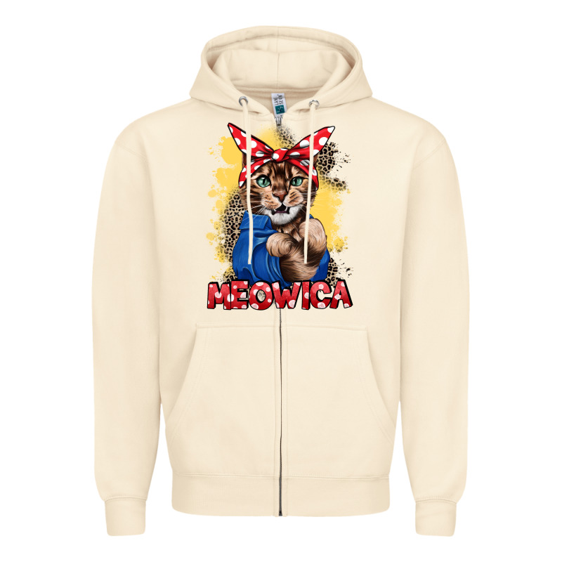 Meowica 4th Of July Zipper Hoodie by CowGirlArtShop | Teevron