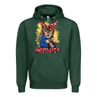 Sports Green Meowica 4th of july Zipper Hoodie - CowGirlArtShop