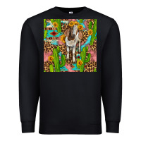 Black western boer goat seamless pattern Premium Sweatshirt - BundleAndBundleShop