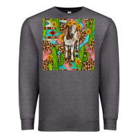 Charcoal Heather western boer goat seamless pattern Premium Sweatshirt - BundleAndBundleShop