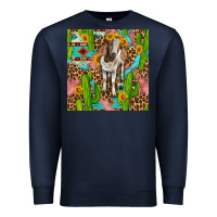 Navy western boer goat seamless pattern Premium Sweatshirt - BundleAndBundleShop