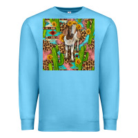 Ocean Blue western boer goat seamless pattern Premium Sweatshirt - BundleAndBundleShop