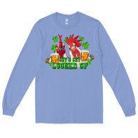 Colony Blue st. patrick's day roosters let's get lucked up Long Sleeve Tee - RanaPortraitStore