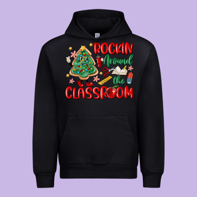 Rockin Around The Clasroom Teacher Urban Hoodie Designed By Maliassmallbusiness