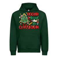 Forest Green rockin around the clasroom teacher Urban Hoodie - MaliasSmallBusiness