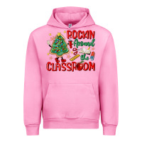 Fuchsia Pink rockin around the clasroom teacher Urban Hoodie - MaliasSmallBusiness